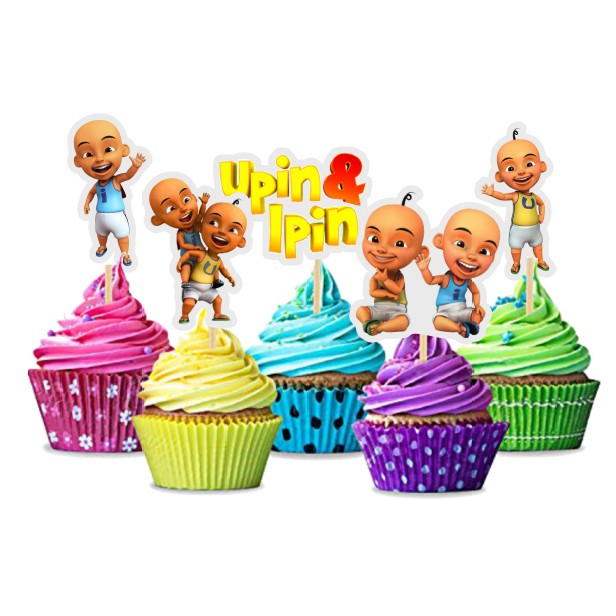 25pcs Upin Ipin Cupcake Topper