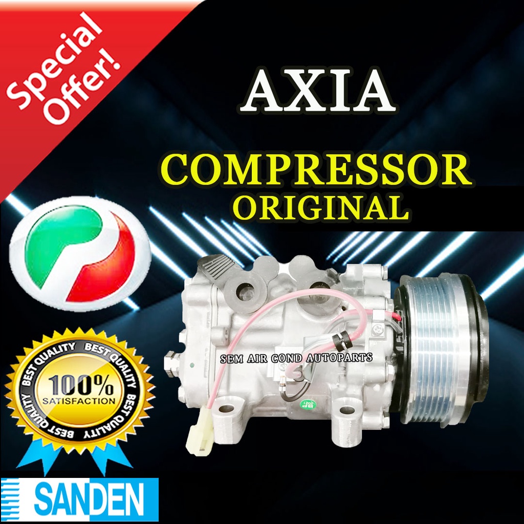 PERODUA AXIA ORIGINAL SANDEN SD COMPRESSOR/ KOMPRESOR (CAR AIRCOND