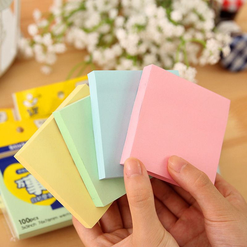 [SmartHouse] 100pcs Colorful Notepad Memo Pad彩色便利贴留言便签纸