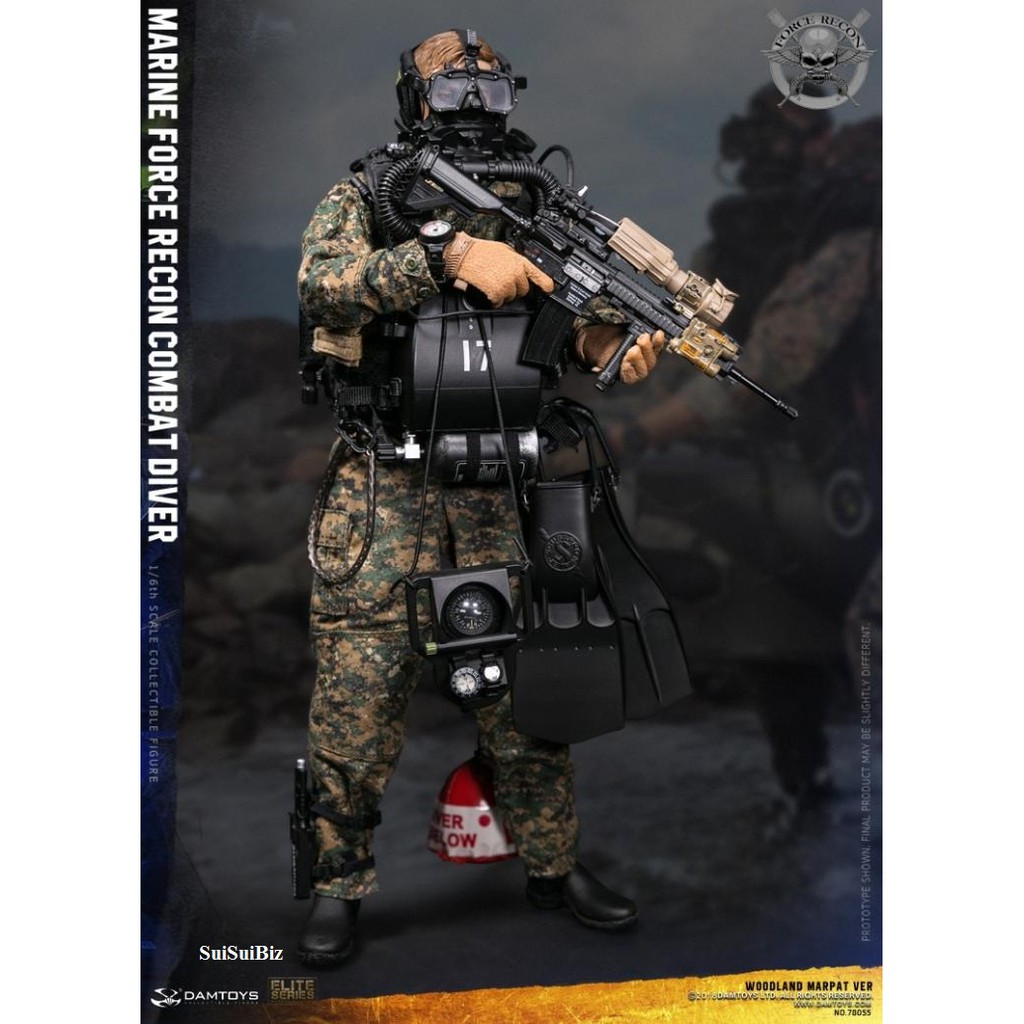 1 6 Scale Toys Damtoys 78055 Marine Force Recon Combat Diver Woodland Marpat Ver Shopee Malaysia - marpat roblox