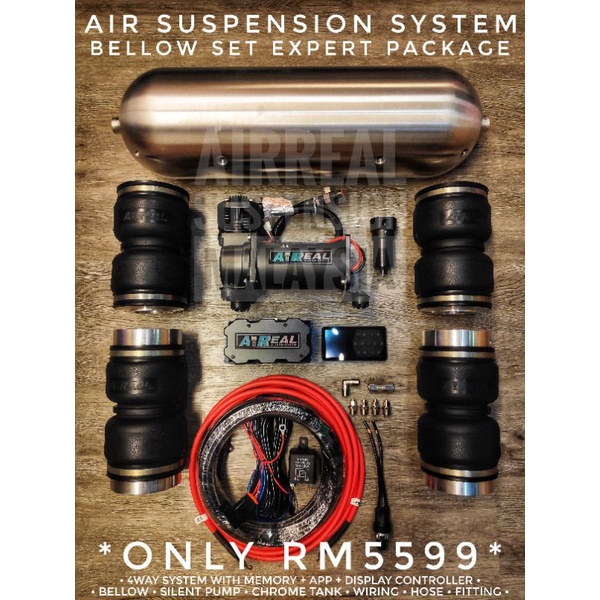 AIRREAL AIR SUSPENSION SYSTEM PACKAGE For ALL TYPE of CARS Shopee