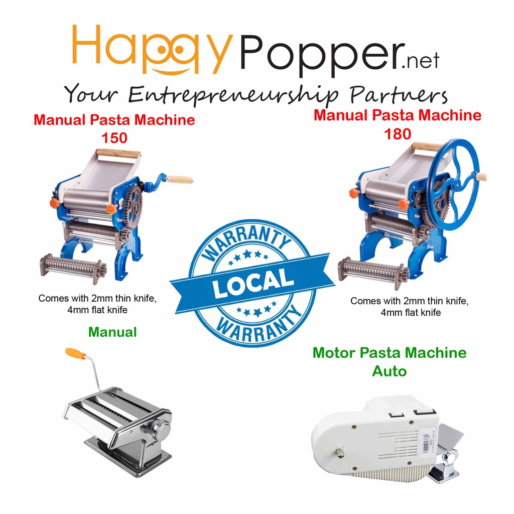 Happypopper Commercial Stainless Steel Mesin Handmade Pasta Noodle Karipuff Manual Making Motor Maker Machine Heavy duty