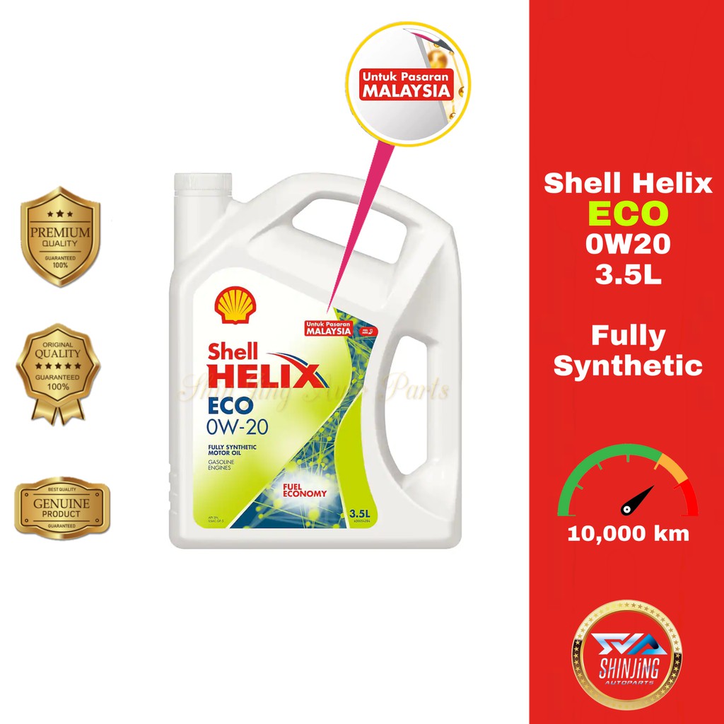 Shell Helix ECO 0W20 3.5L Fully Synthetic Engine Oil Motor Oil Patrol Gasoline Toyota Nissan