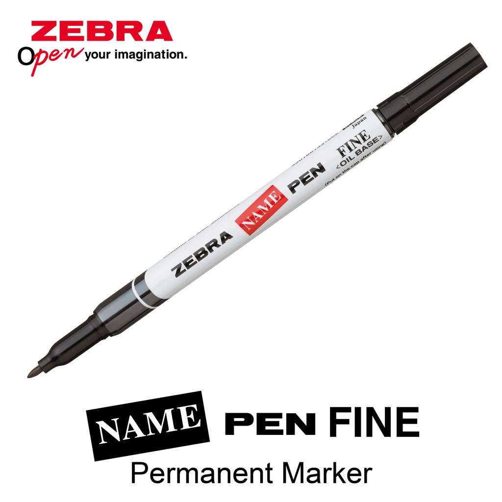 Japan 1 x Zebra Permanent Name Pen Fine Tip Oil Based Marker Black