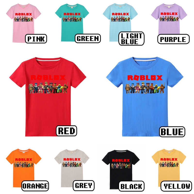 Roblox Kids Boys Short Sleeve T Shirt Cartoon Summer Printed Tee Shirts Cotton Baby Children Casual Tops Shopee Malaysia