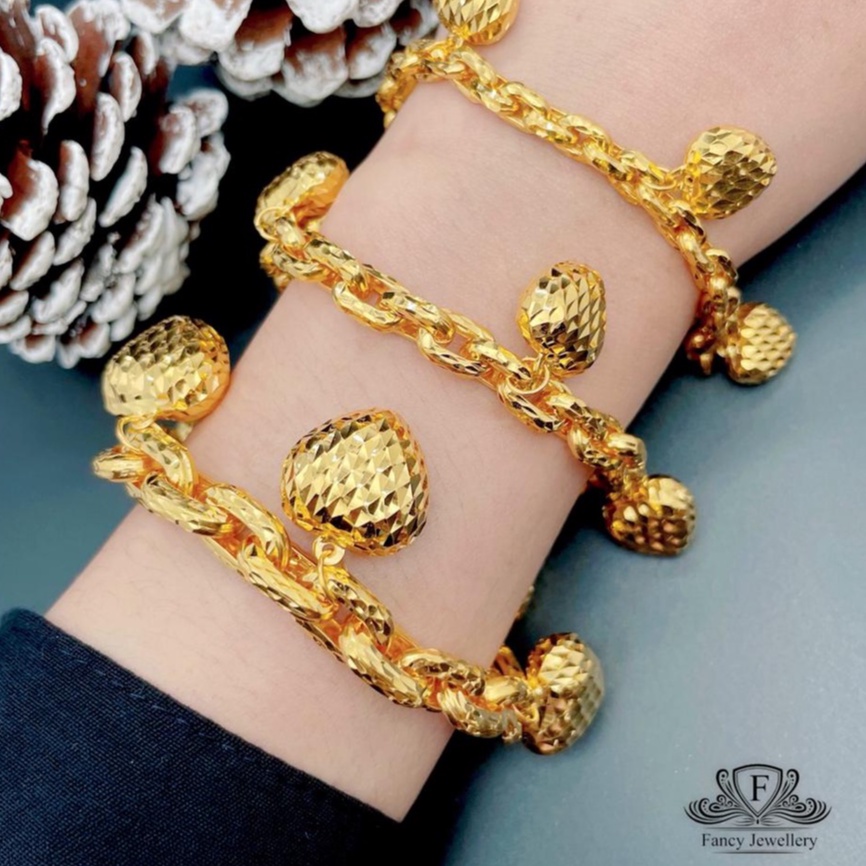 💎💎Fancy Jewellery💎💎 Emas 916 Rantai Tangan Sauh Gantung Love Emas 916 tulen Bajet Emas 916