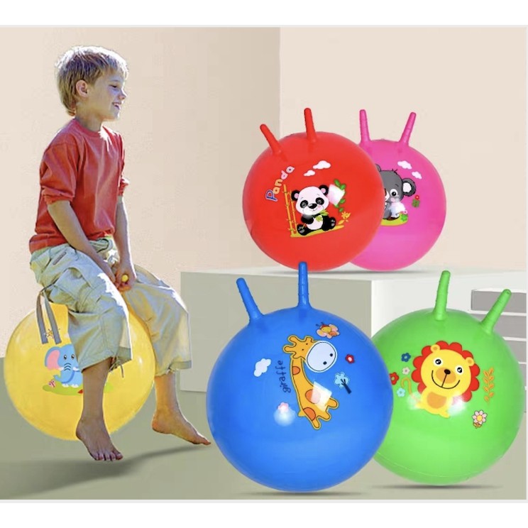Children Hopping Ball with Handle [Jumping Ball with Horns]Bouncy Ball Hopper Kids Jumping