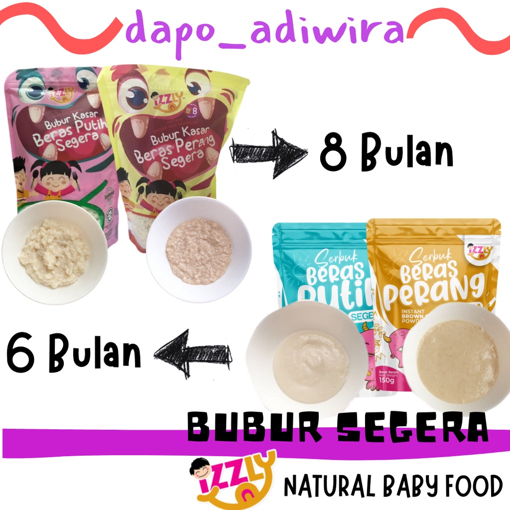 Makanan Bayi Tanpa Gula Garam Tambahan Bubur Izzly Hanya Tambah Air Panas Siap Untuk Di Hidang Bersama Serbuk Perasa Shopee Malaysia