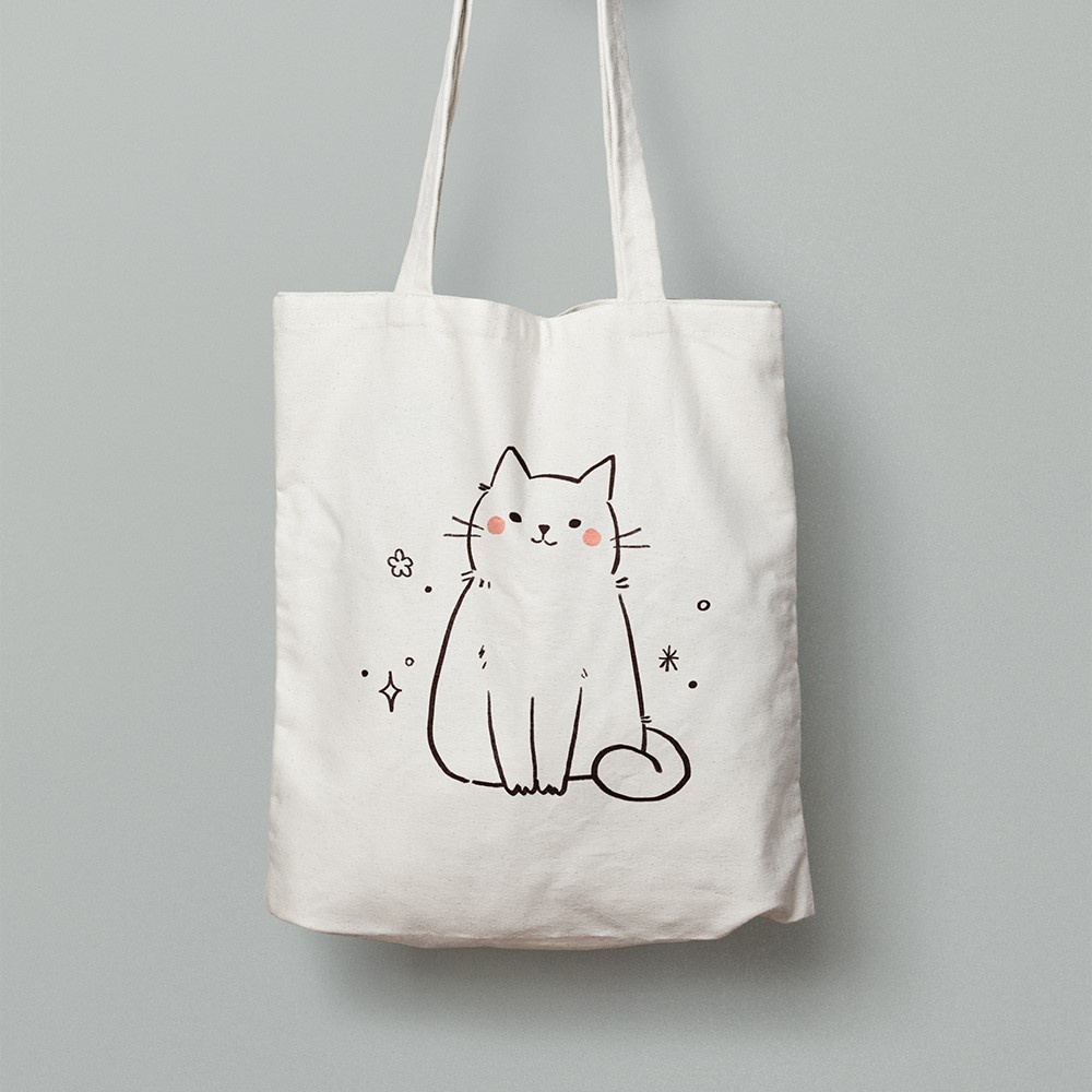 Cute Artline Cat Canvas Bag | Shopee Malaysia