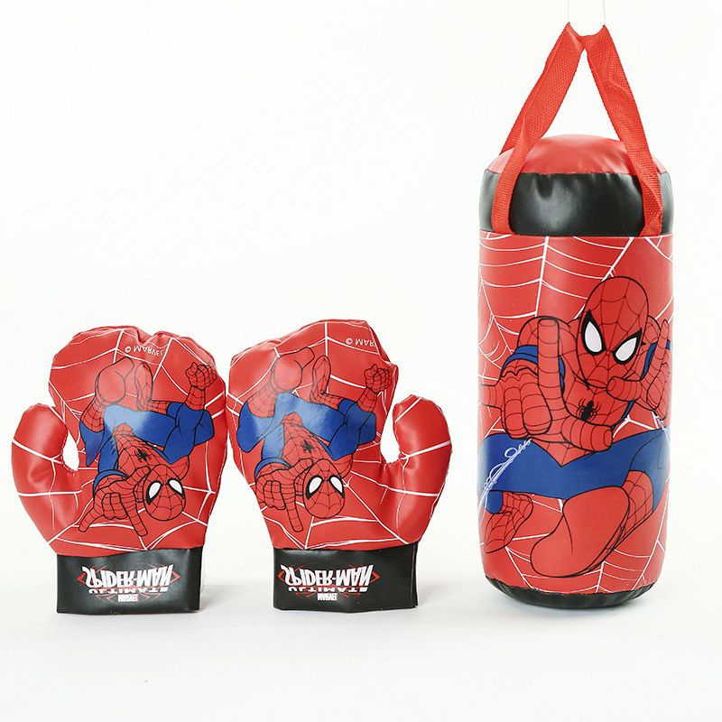 ST Spiderman Punching Bag Set With Boxing Gloves For Kids Shopee Malaysia