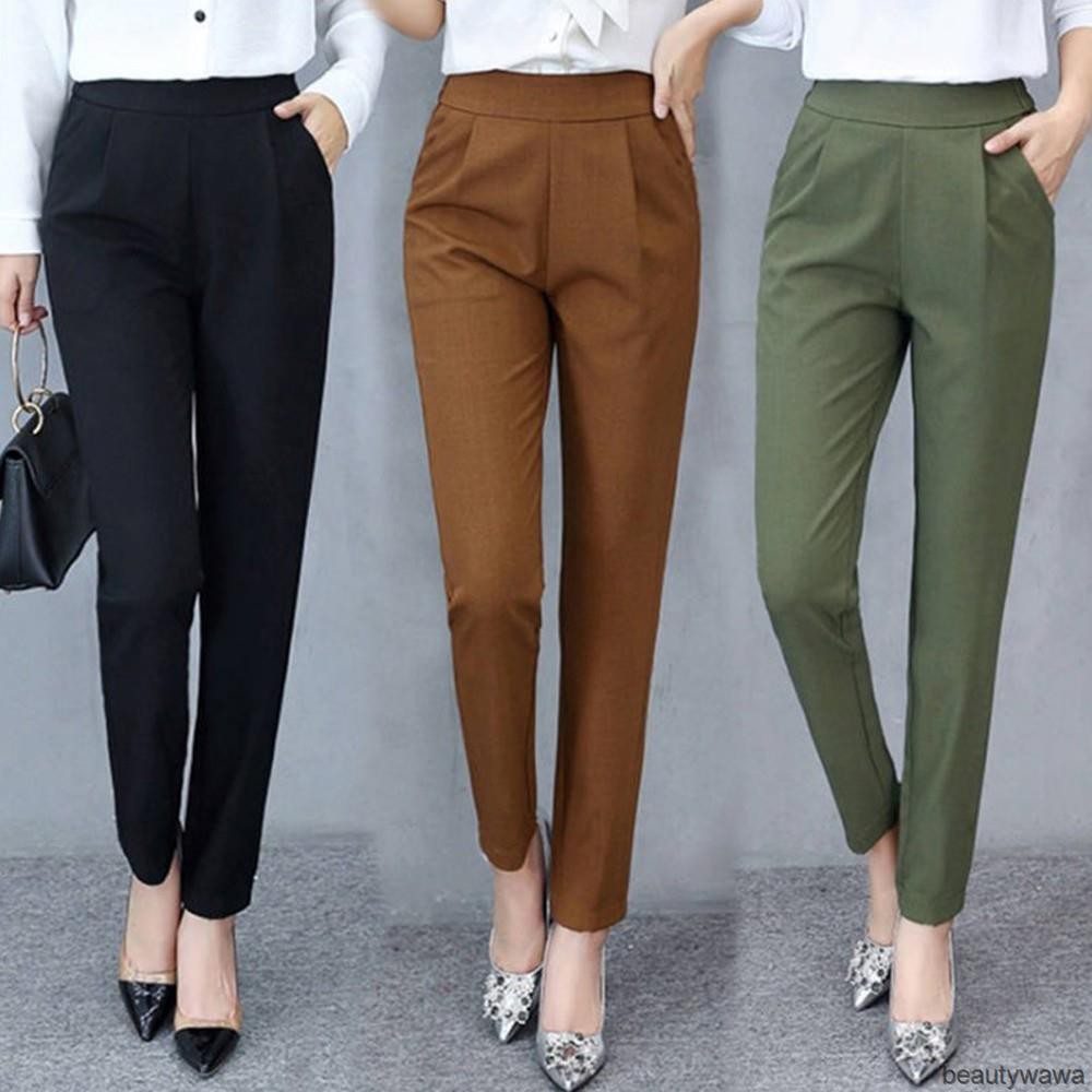 MU SELUAR SLEK WANITA SELUAR KERJA WANITA SELUAR SLACK HITAM PANJANG 3838  BT900 FORMAL LONG PANTS LADIES