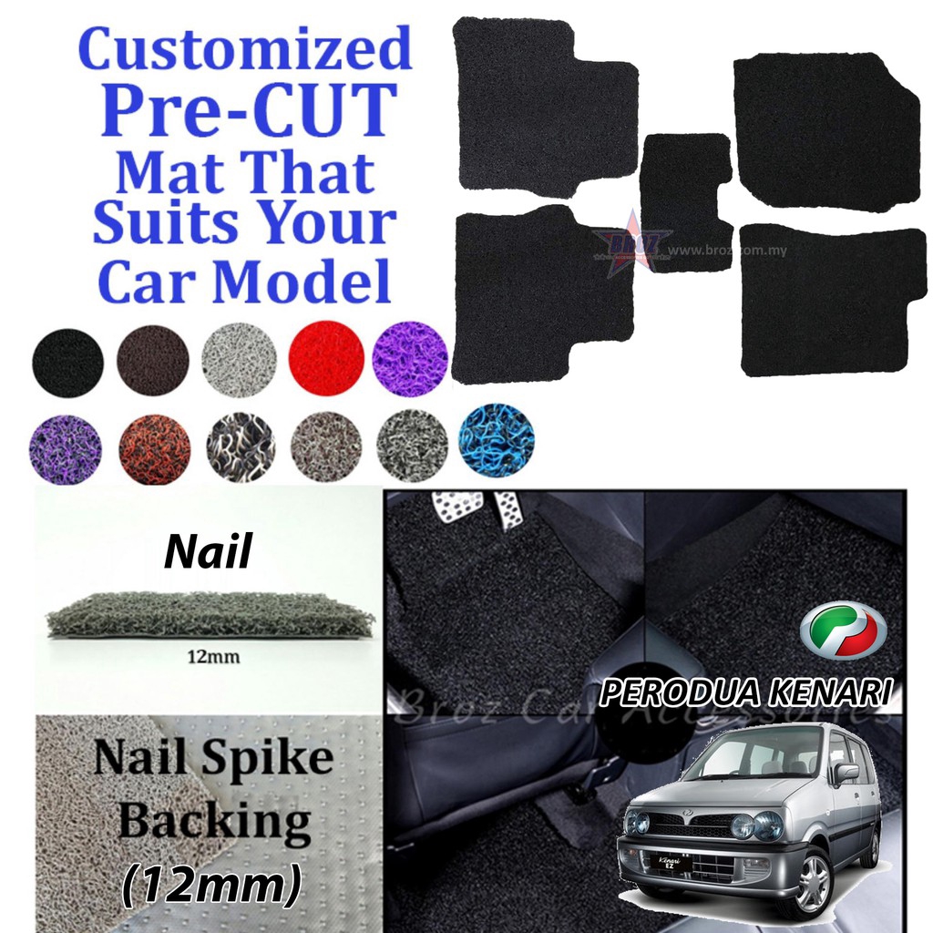 Perodua Kenari 12MM Nail Spike Customized PRE CUT Carpet 