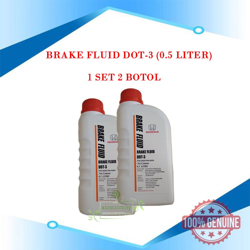 ORIGINAL GENUINE HONDA BRAKE FLUID DOT 3 (2 botol )1botol 0.5ml