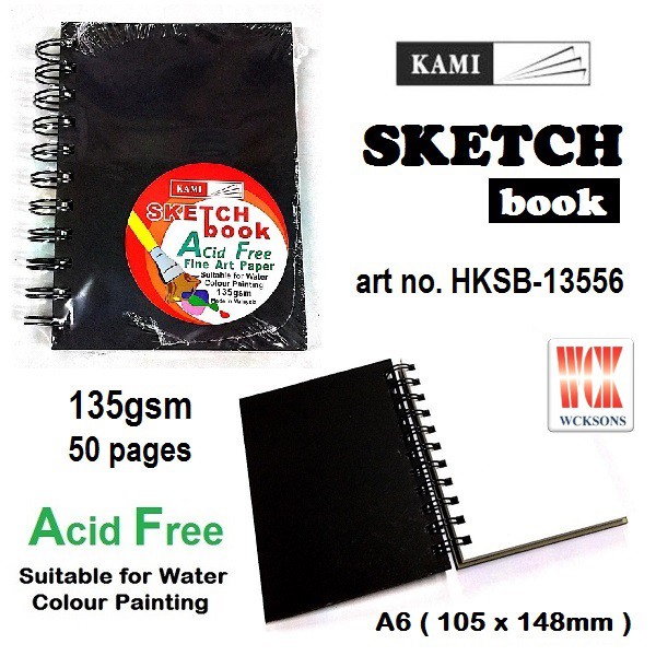 KAMI SKETCHBOOK HKSB-13556 ( A6 / 135GSM / 50 PAGES ) | Shopee Malaysia