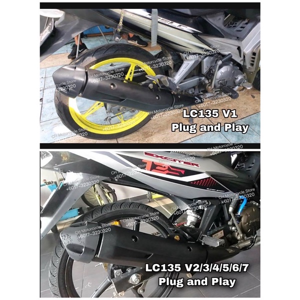 Free Fiber CJ IPOH LC135 Exhaust Cutting Y15ZR YCF 32mm 41mm V1 V2 V3 ...