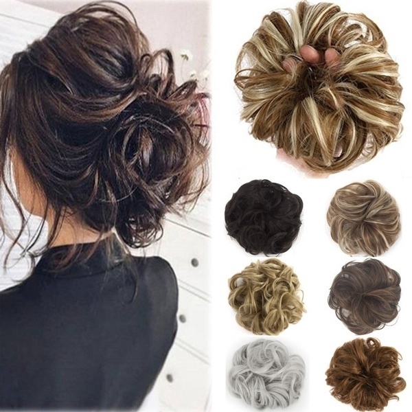 Synthetic Hair Extension Bun Hairpiece Scrunchie Elastic Wave