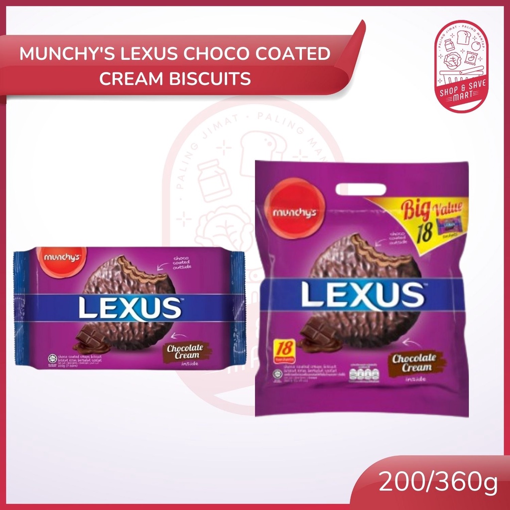 Munchy s Lexus Choco Coated Cream Biscuits Size 200g 360g Shopee 