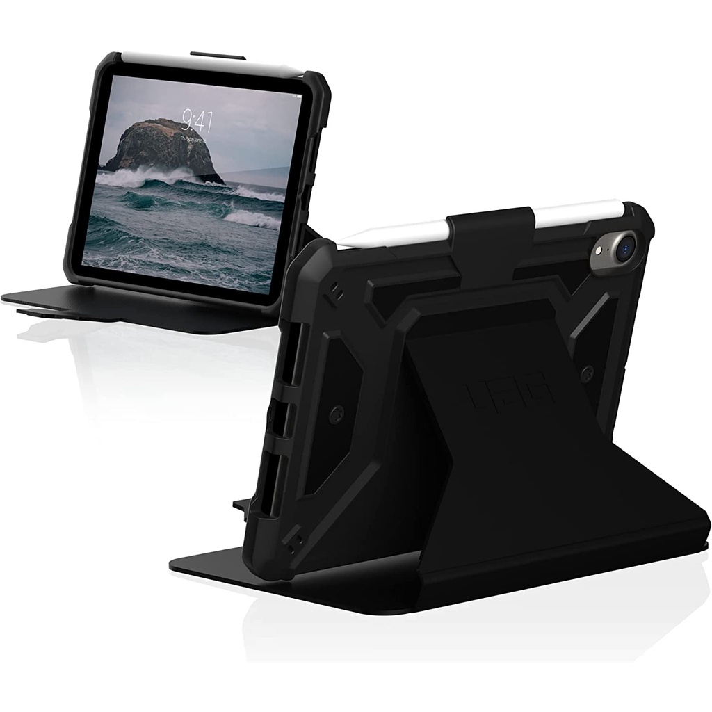 UAG Designed for iPad Mini 6 Case (6th Gen, 2021) 、iPad Mini 3/4/5 Rugged Tactical Grip Exterior Material Heavy Duty Multi-Angle Viewing Folio Stand w/ Pencil Holder Metropolis Protective Cover