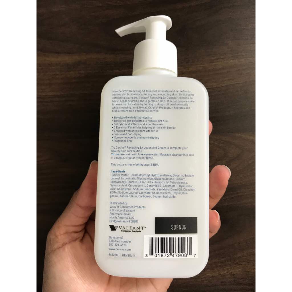 cerave renewing sa cleanser percentage