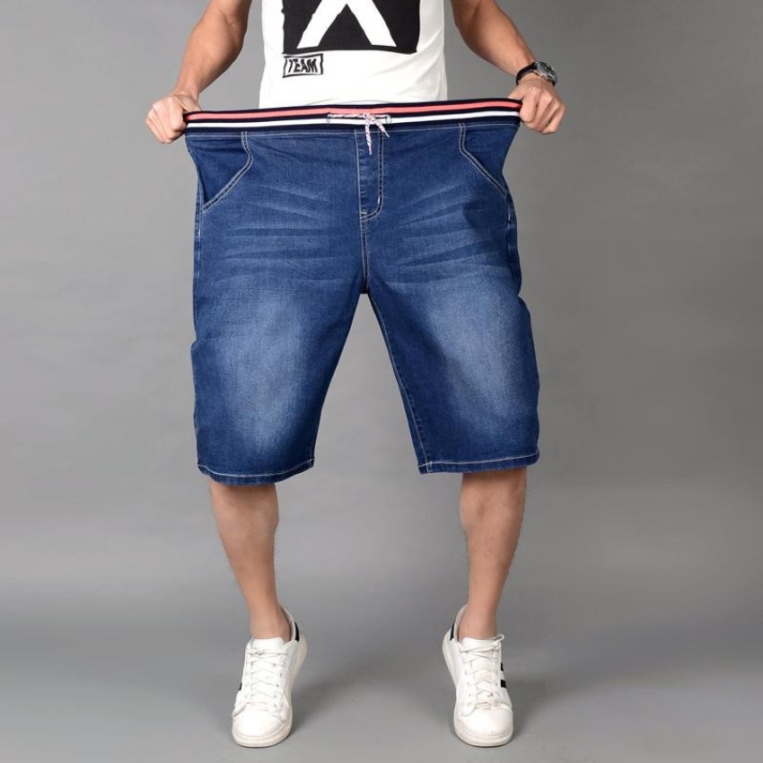 men's denim shorts with elastic waist