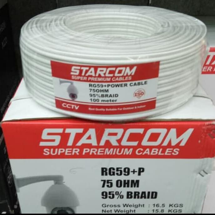 Rg 59 cctv cable with power brand starcom 100 meters 100mtr | BeeCost