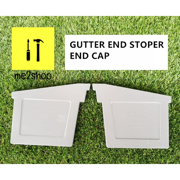 F300 PVC GUTTER END STOPER GERY (SET LEFT & RIGHT) END CAP) Shopee