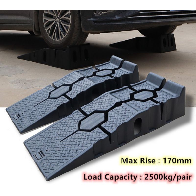 1 pair (2pcs) Plastic Car Ramps Lightweight Portable Durable Heavy Duty