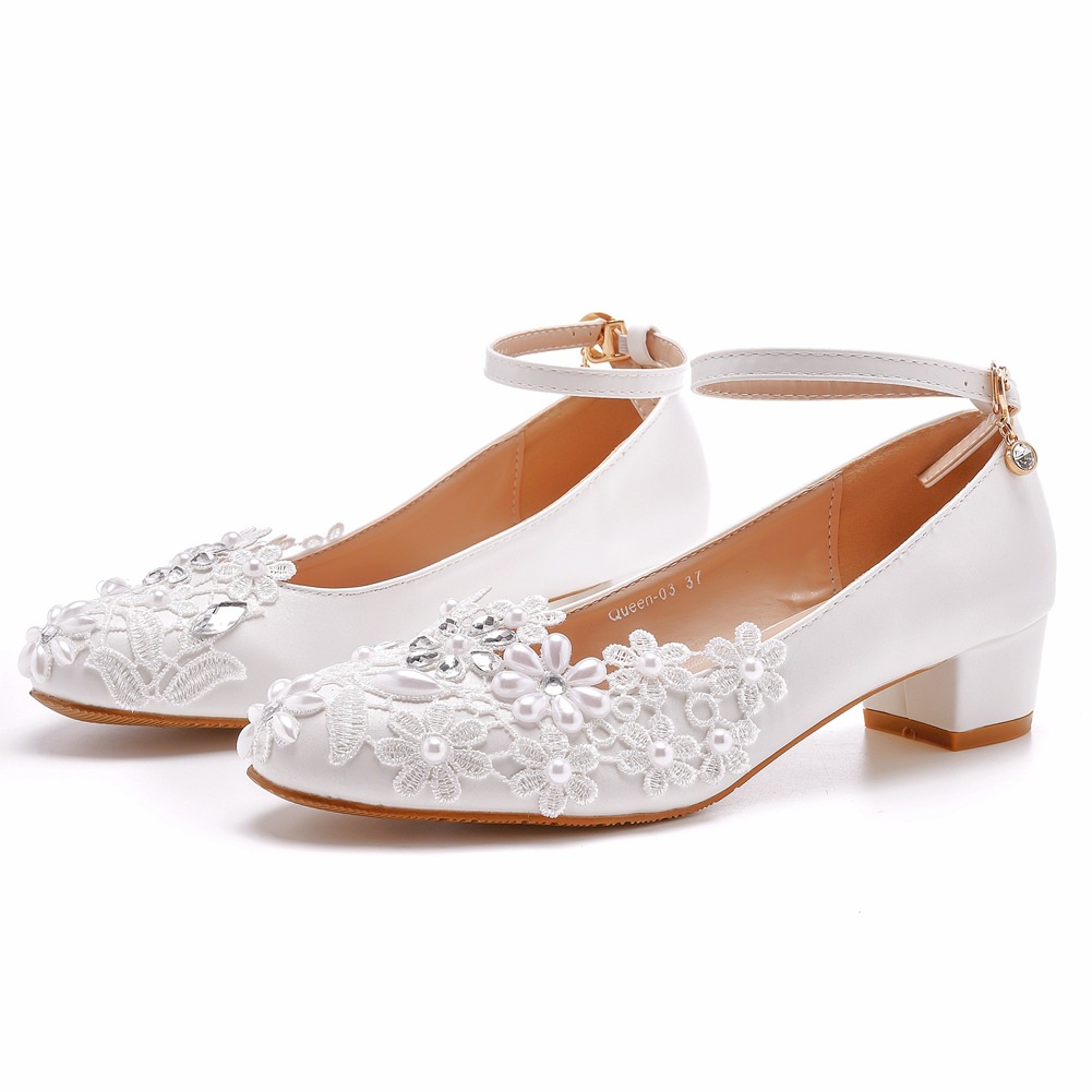 Xshxy · 3cm Block Heel Shoes Lace Bridal Shoes Women's Shoes sandal perempuan