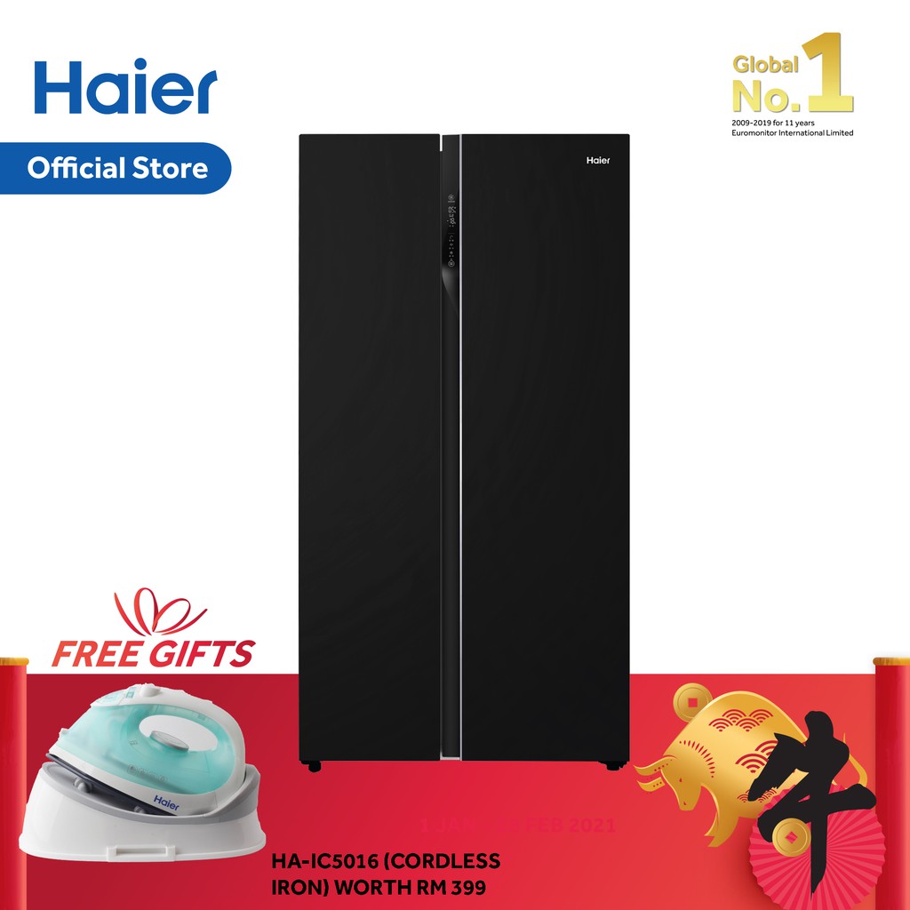 Haier HRF619SI(B) Side By Side Glass Series Refrigerator (550L) Shopee Malaysia