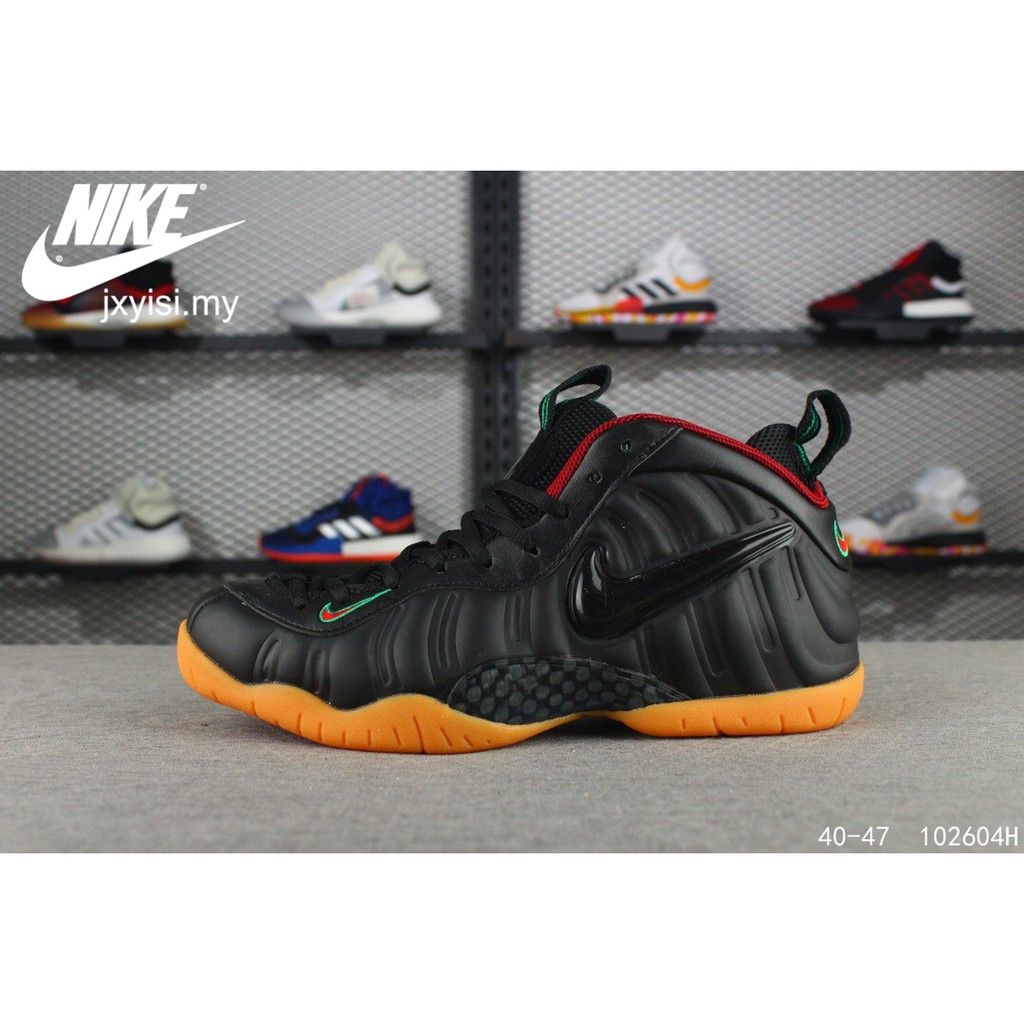 foamposite black orange