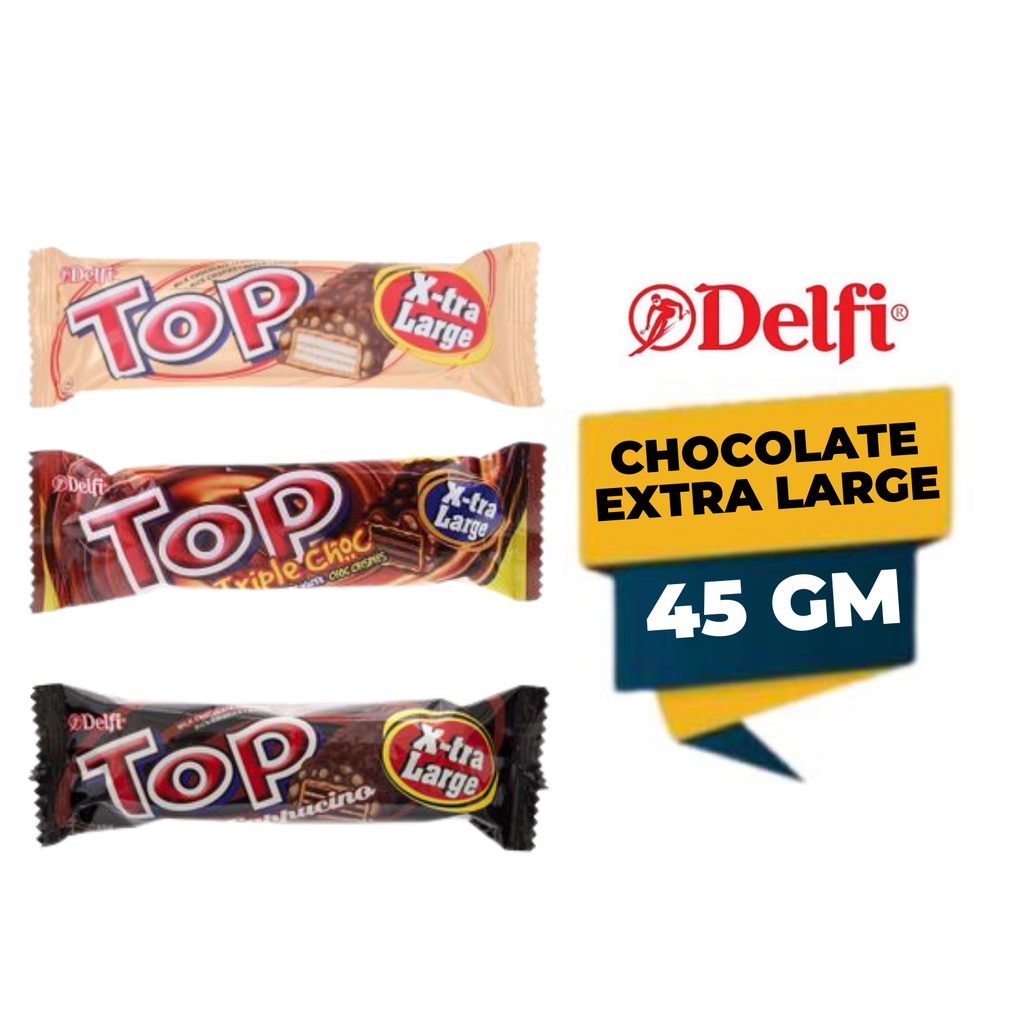 ALL DELFI TOP CHOCOLATE EXTRA LARGE (XL) (MILK CHOCOLATE, CAPPUCCINO,  TRIPLE CHOCOLATE) 45 GM | Shopee Malaysia