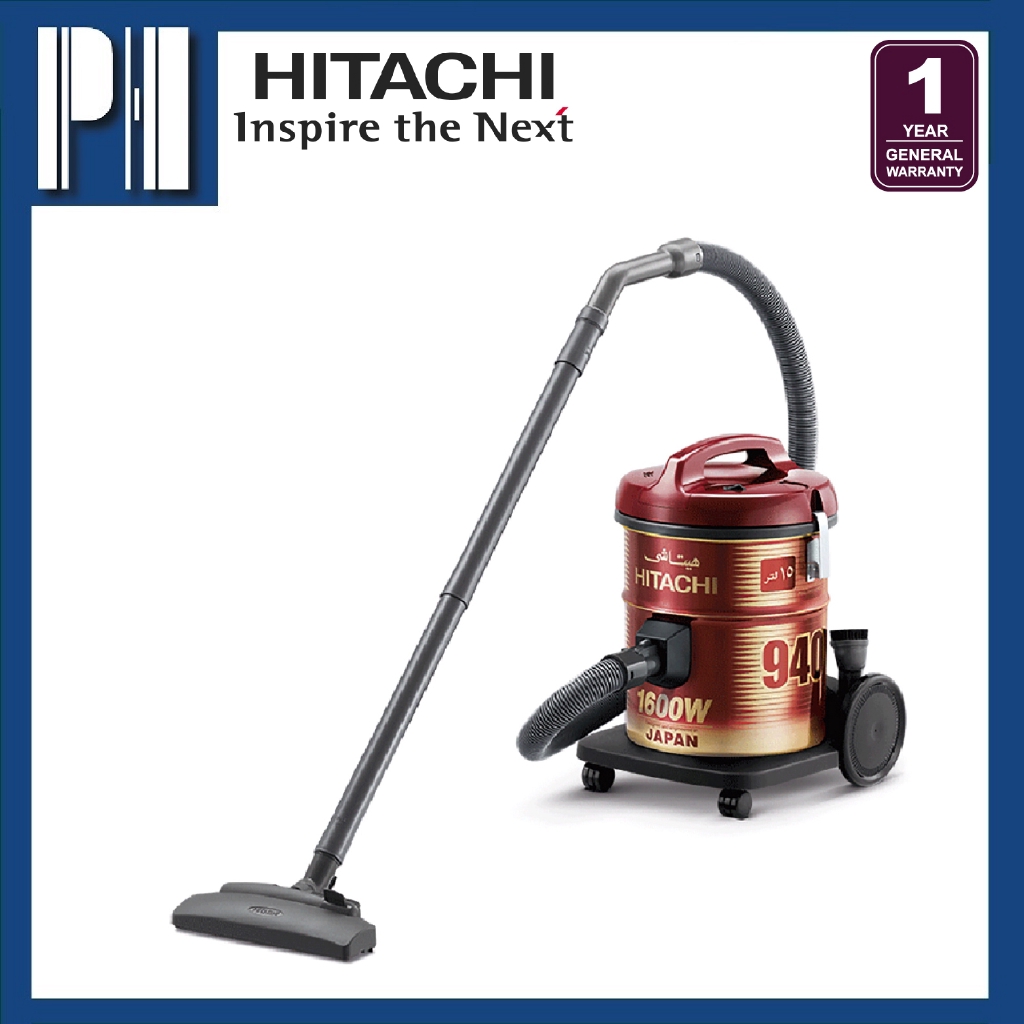HITACHI CV940Y WR 1600W PAIL CAN VACUUM CLEANER (WINE RED) Shopee