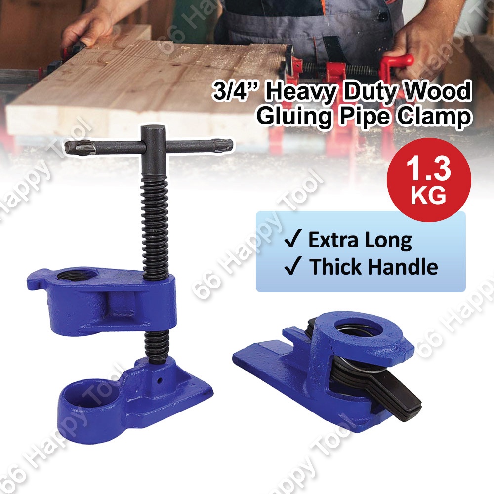 3/4 Inch Wood Gluing Pipe Clamp Fixture (Heavy Duty/Light Duty) Red