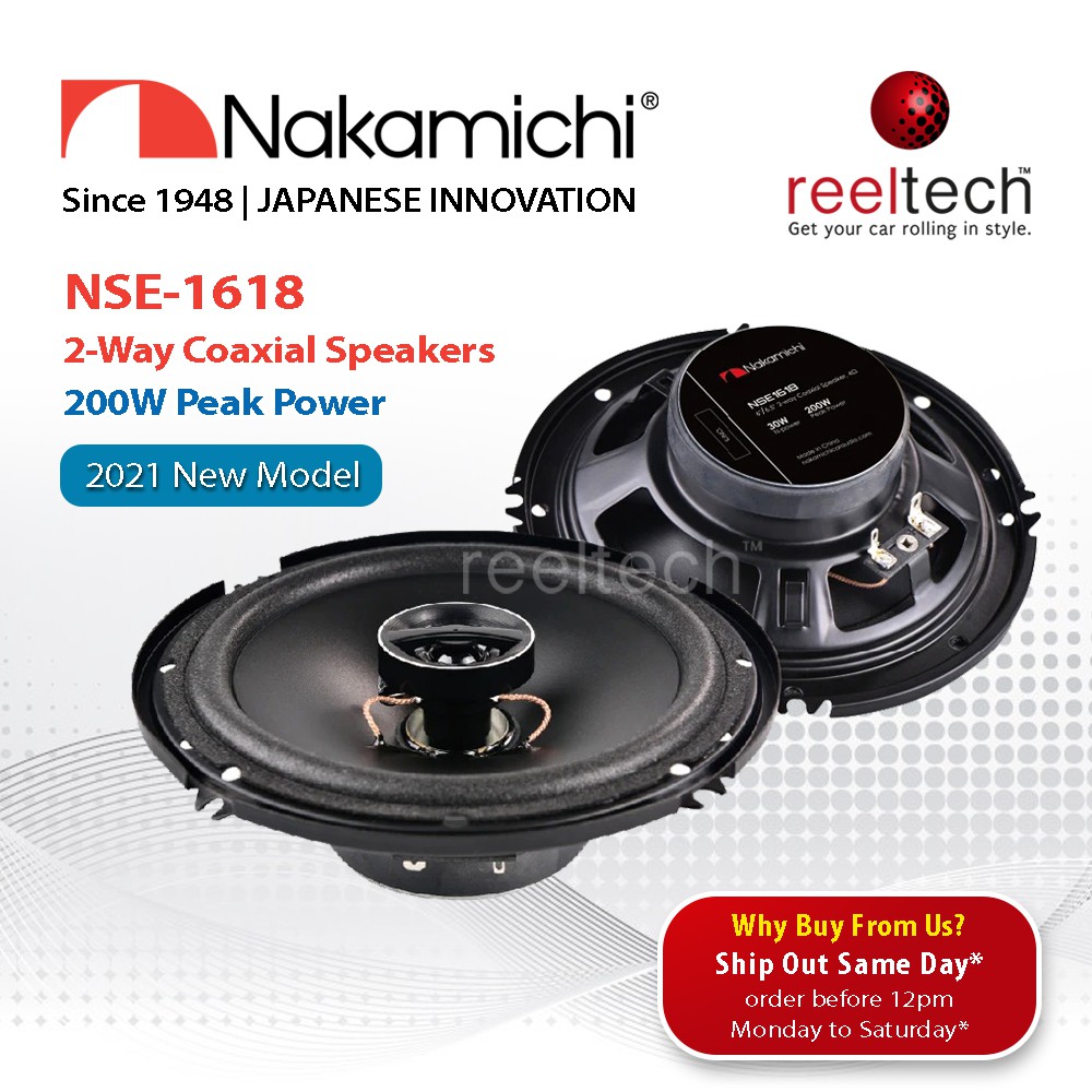 Nakamichi NSE-1618 200W Coaxial Speakers 6‘’ 2-WAY | NSE1618 | NSE 1618 ...