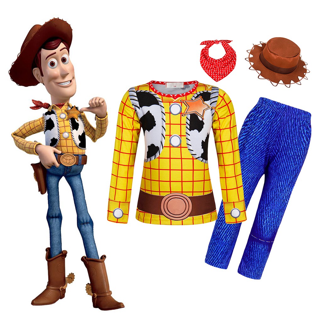 Boys Toy Story Woody Costume Kids Cartoon Character Cosplay Party Costume  Childrens Long Sleeve Top and Pants Set | Shopee Malaysia