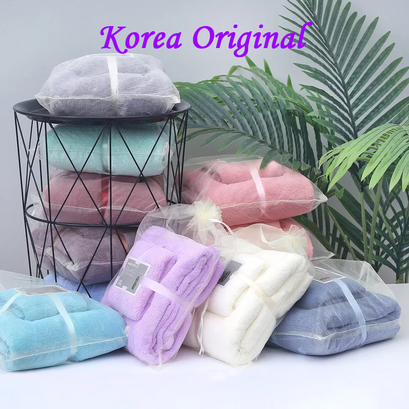 (KOREA Original) 2in1 Towel Bath Towel 2pcs Luxury Super Large Towel