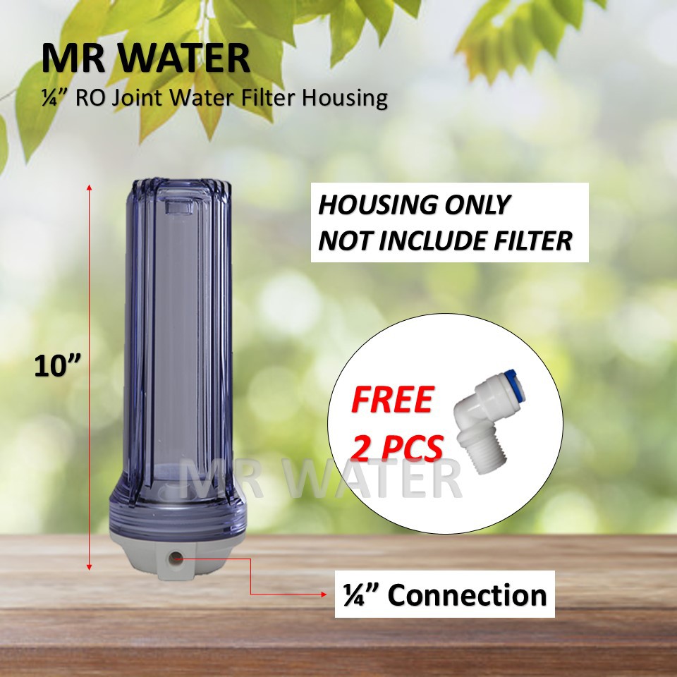 (1/4" RO JOINT) 10" RO JOINT CTO WATER FILTER BUNDLE WITH PP CARTRIDGE OR CARBON OR CERAMIC