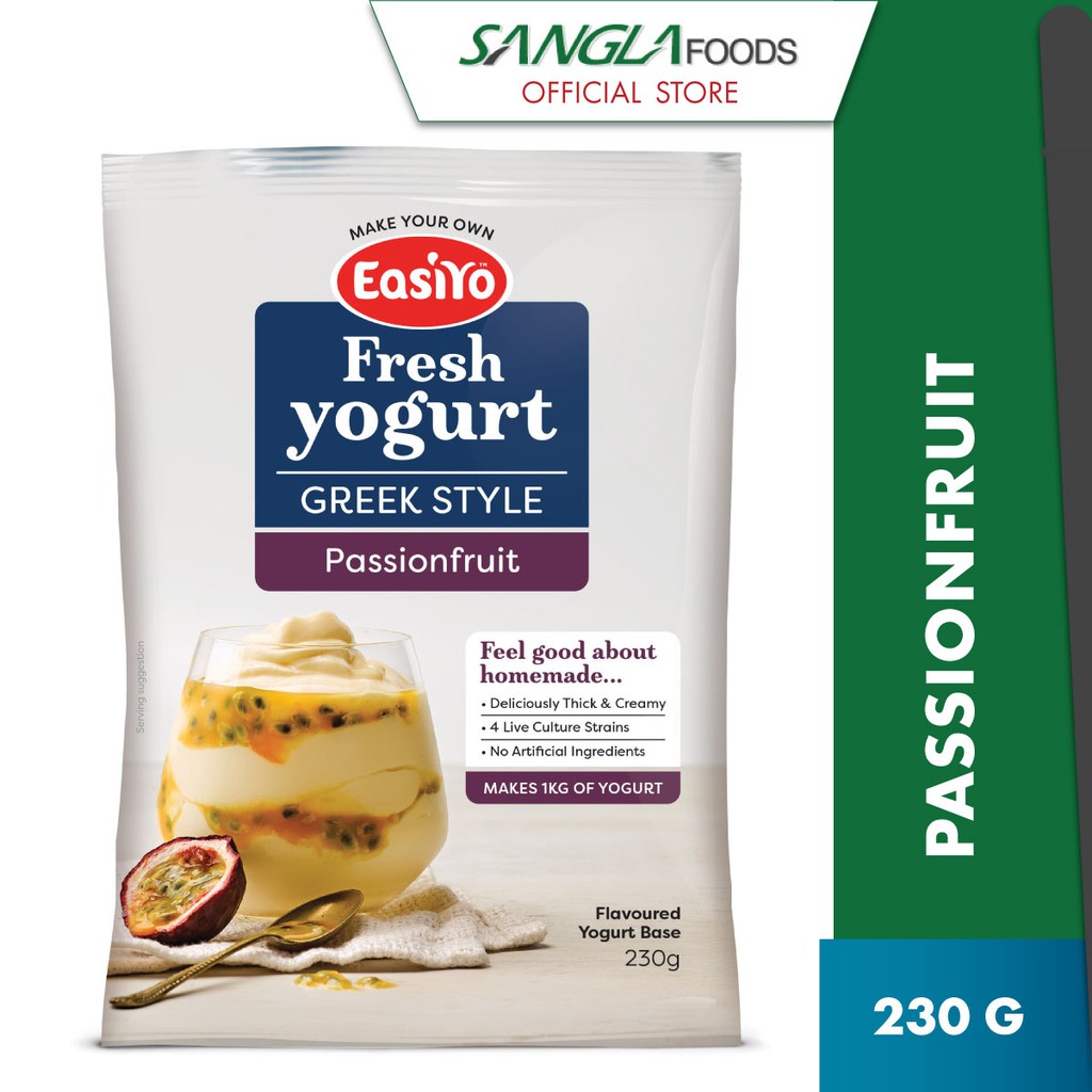 EasiYo Yogurt Greek Style Passionfruit (230g/1kg) Halal Certified EXP