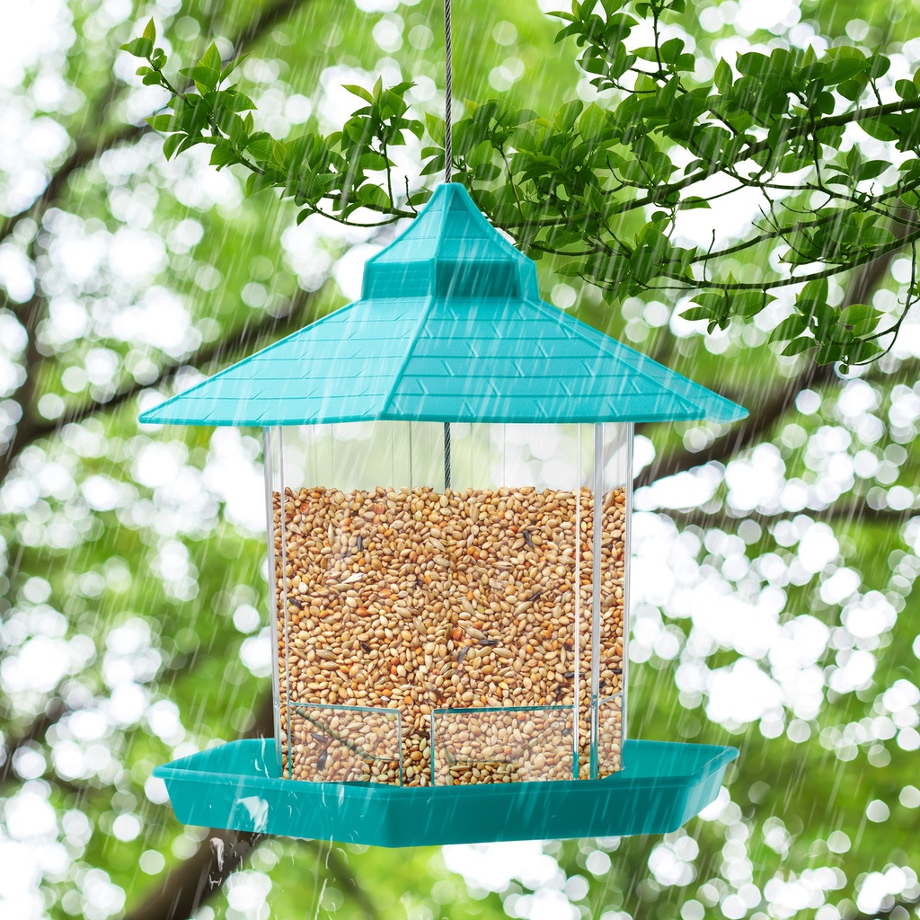 Kitchen Prep Ready Hanging Bird Feeder 500ml Pet Supplies Hummingbird Parrot Pigeon Food Container Window Outdoor Gar... - Image 2