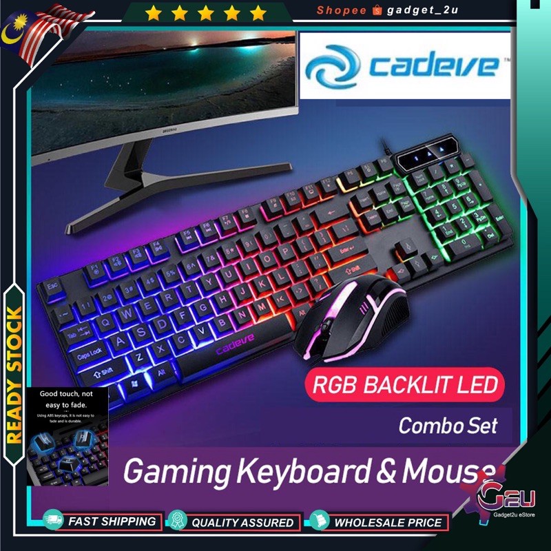 Cadeve 9122 RGB Backlit LED keyboard, Gaming Keyboard RGB Rainbow