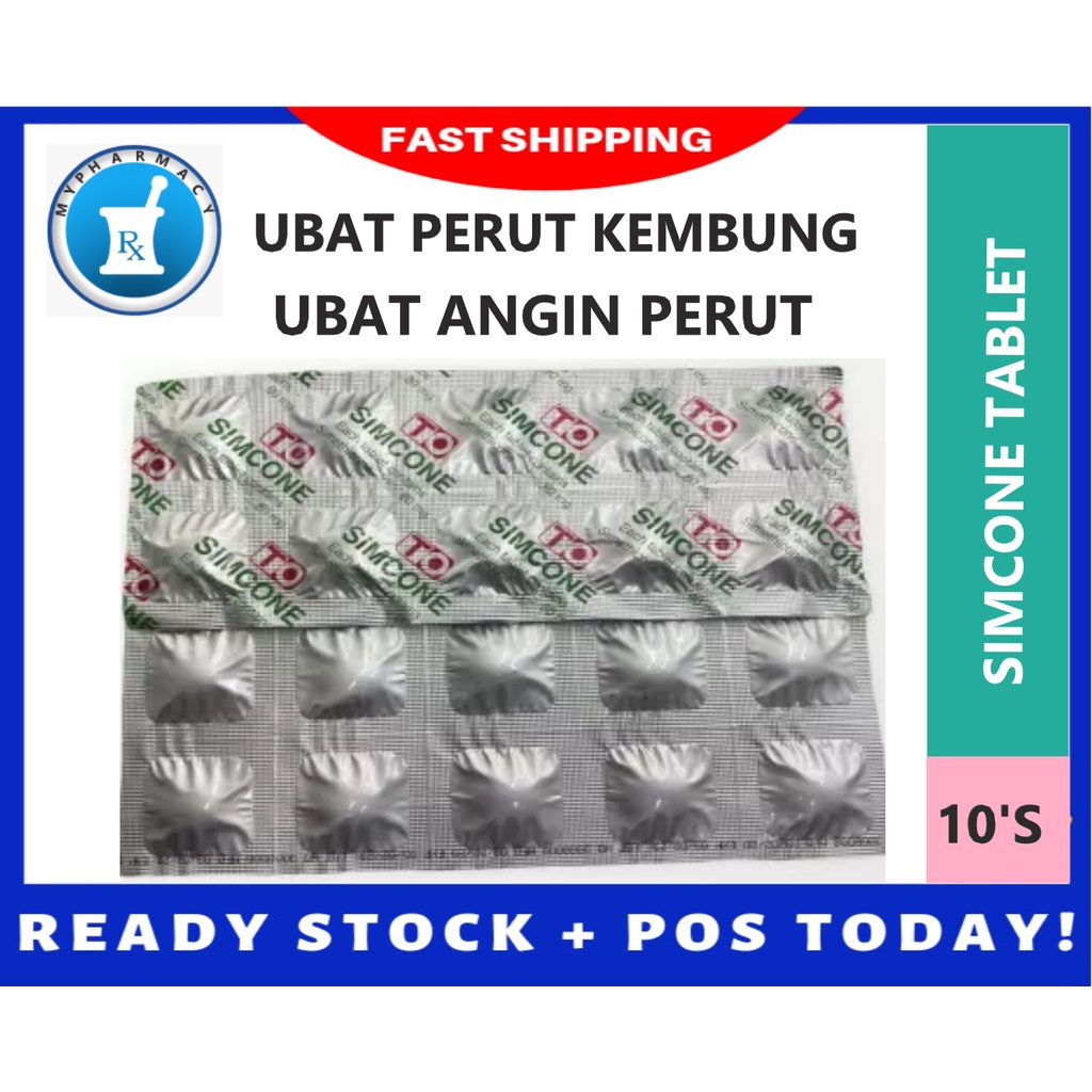 SIMCONE SIMETHICONE 80MG 10'S [EXP 26.11.2024] UBAT ANGIN PERUT KEMBUNG ...