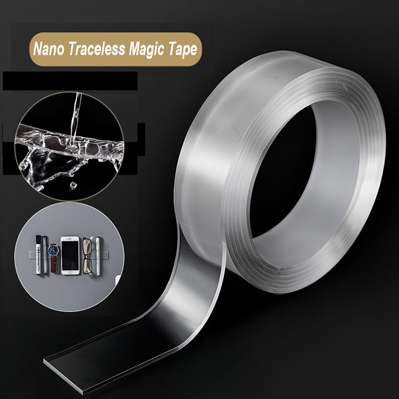 2 Pcs Nano Magic Tape Double Sided Tape Transparent Notrace Reusable Waterproof Adhesive Tape Cleanable Home Gekkotape Shopee Malaysia