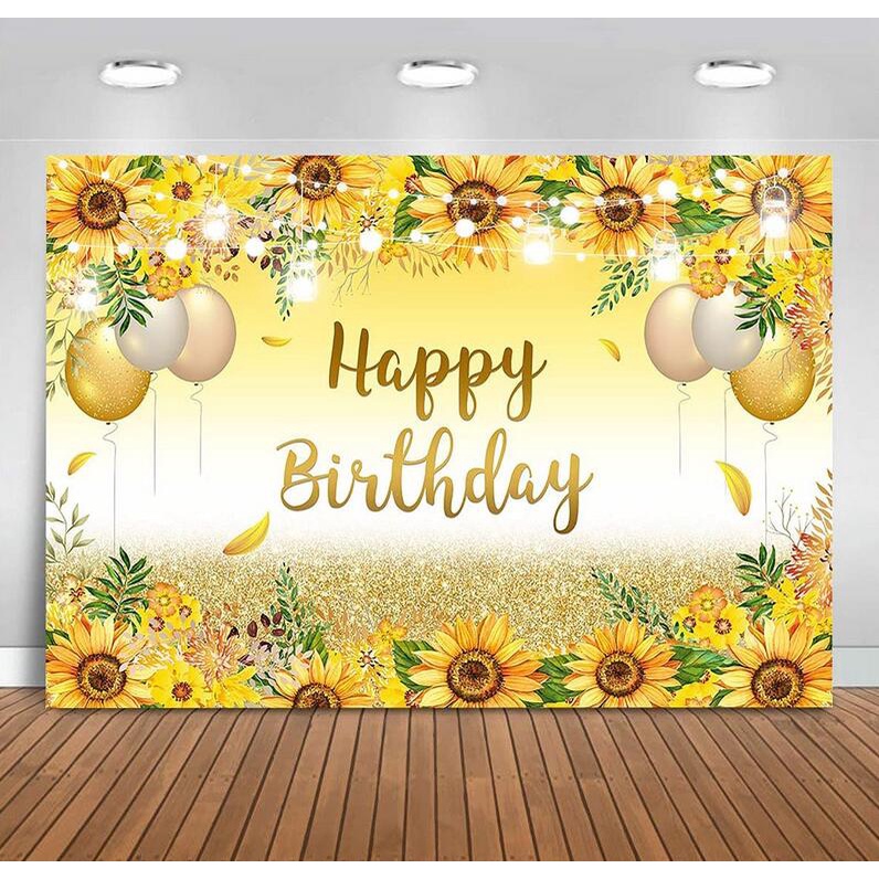 Sunflower Theme Backdrop Girl Happy 1st Birthday Party Photo Background  Sweet Baby Birthday Party Decorations Banner | Shopee Malaysia