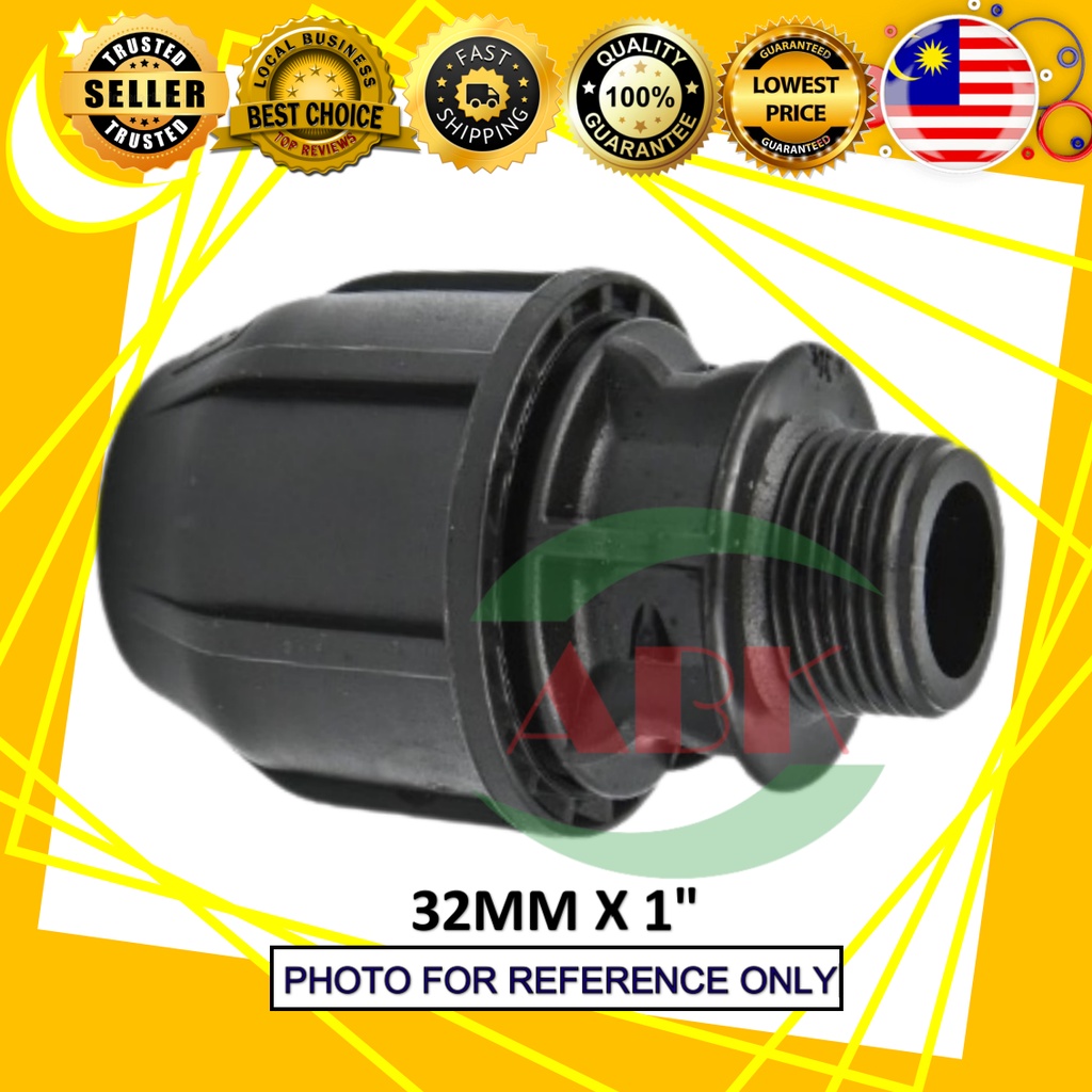 POLY FITTINGS 32MM X 1" HDPE POLY PIPE MTA [MADE IN MALAYSIA