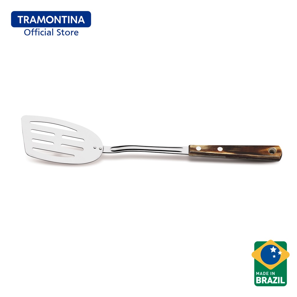 Tramontina Stainless Steel Slotted Turner/Spatula (Polywood) Shopee