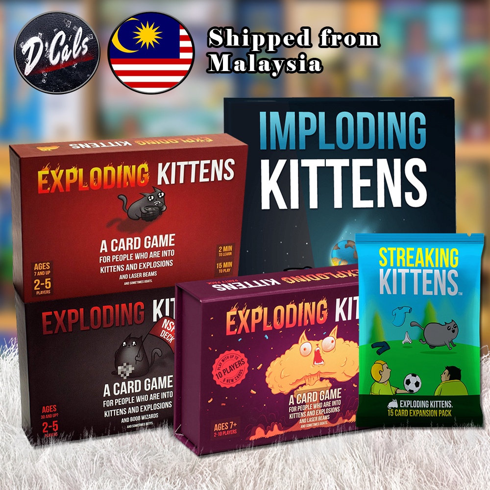 Card Game】Exploding Kittens Nsfw Imploding Kitten Streaking Kitten Card  Game Family Party Game (English Version) | Shopee Malaysia