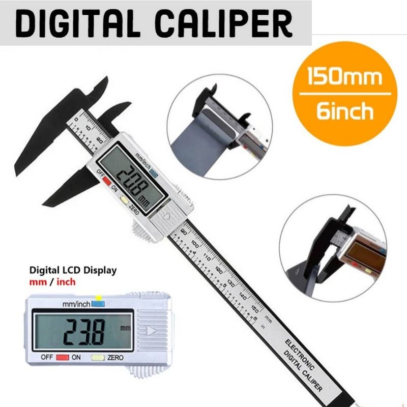 Digital Caliper Carbon Fiber Composite Measuring LCD Electronic Meter ...