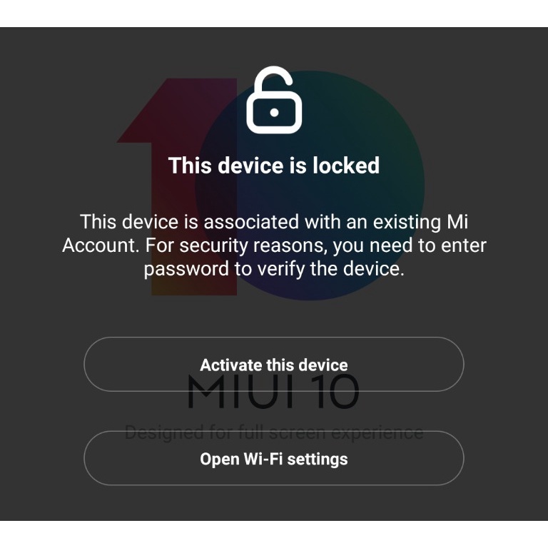 Xiao Mi account unlock Service account unlock ,the device is locked