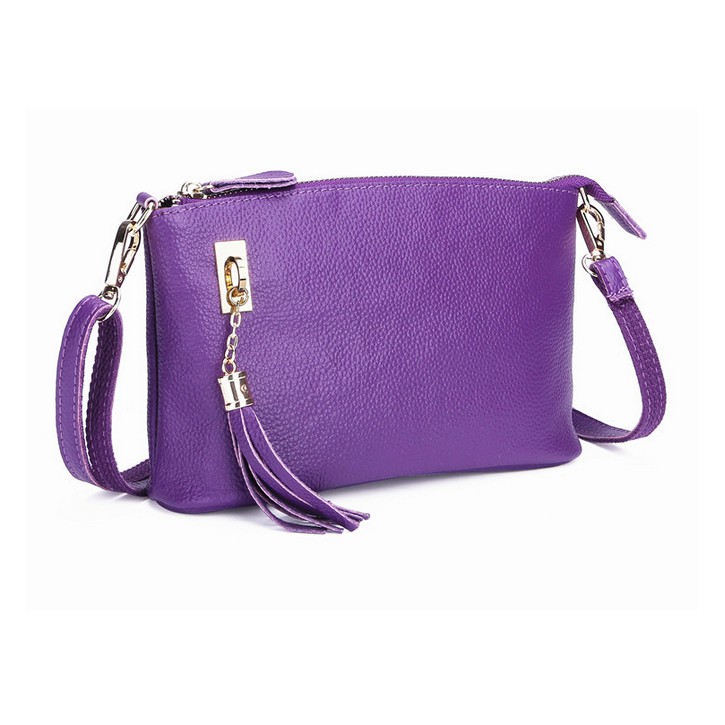 purple leather tote bag