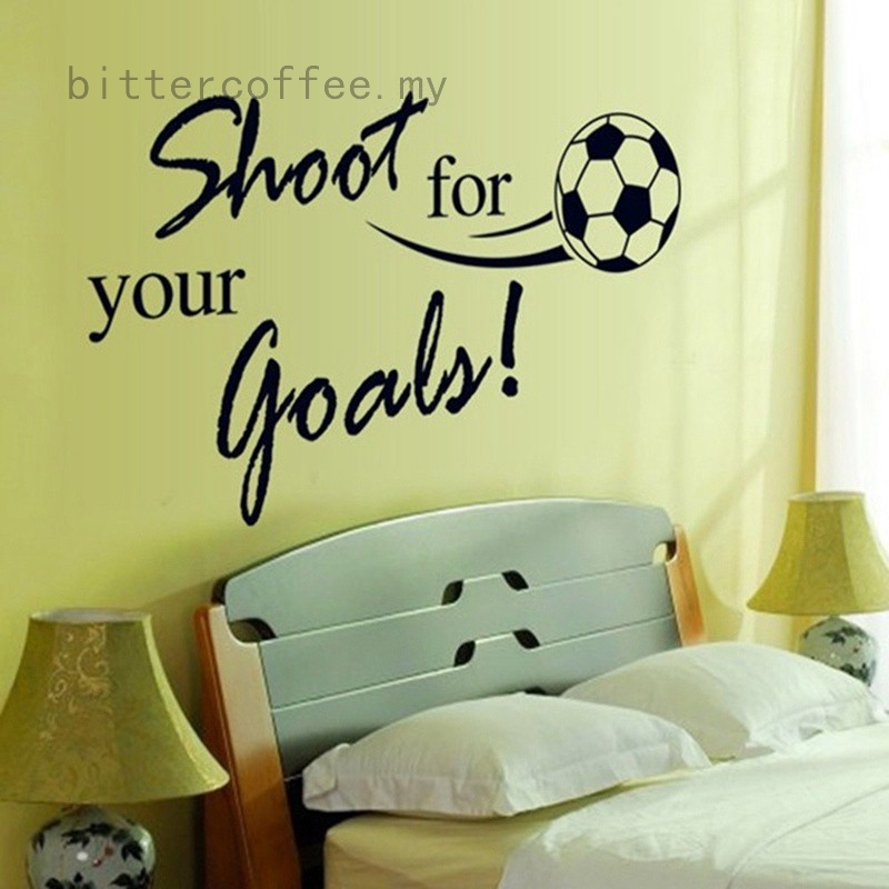 Shoot For Your Goals Quotes Football Wall Stickers For Kids Rooms Living Room Boys Bedroom Decor Wall Art Decals Gift